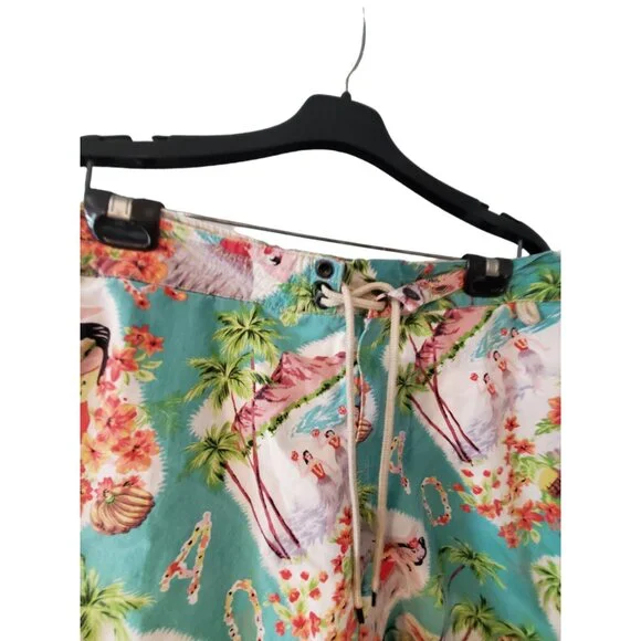 Tropical Print Men's Swim Shorts - Picture 3 of 5